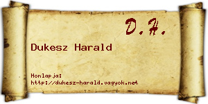 Dukesz Harald névjegykártya